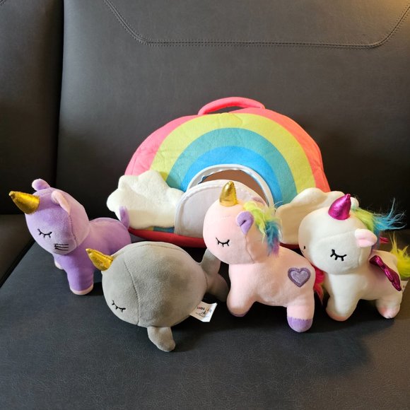Pixie Crush Plush Rainbow Cloud Bag Storage Unicorn Stuffed Toy Snug A Babies - Picture 3 of 12